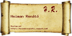 Heiman Renátó névjegykártya